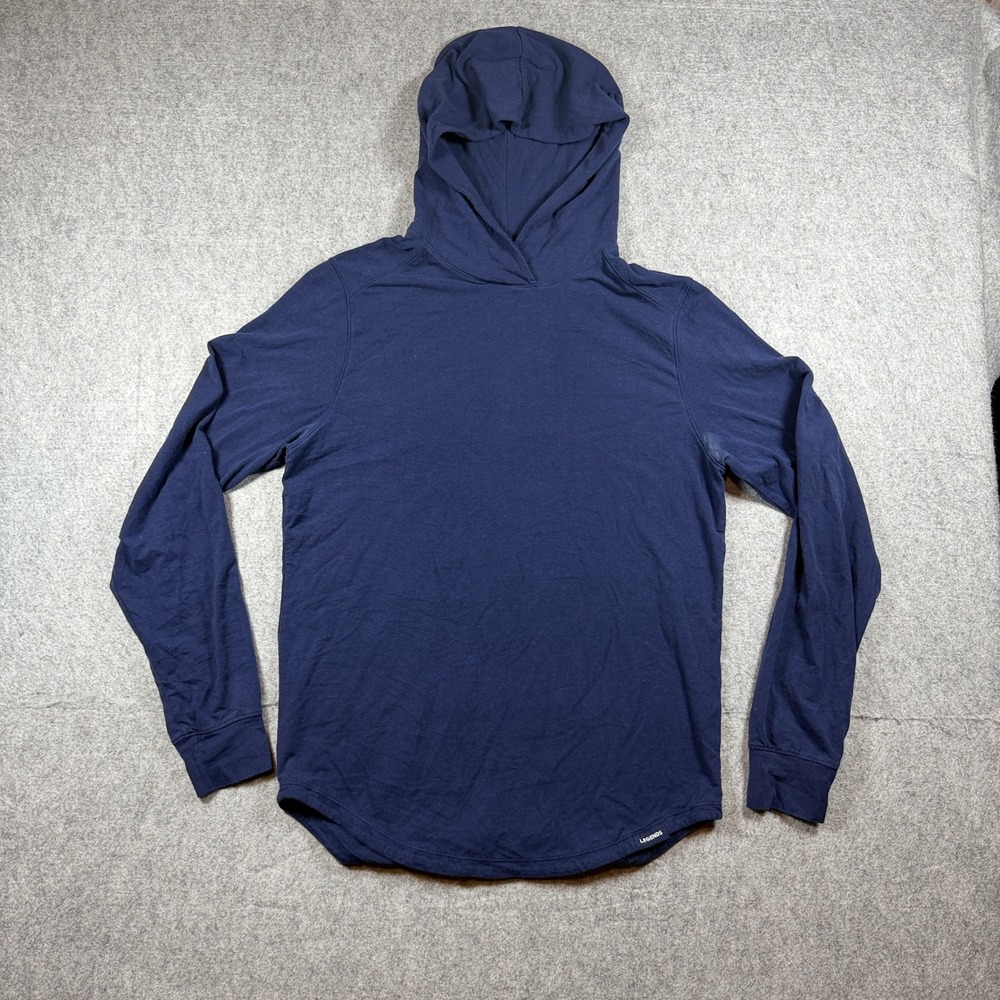 Legends Mens Pullover Hoodie Navy Blue Curved Hem Athletic Sweatshirt